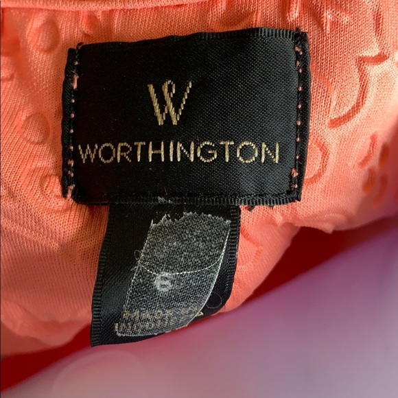 Worthington Coral/Orange Textured Sleeveless Dress, Size 6 - Picture 5 of 6